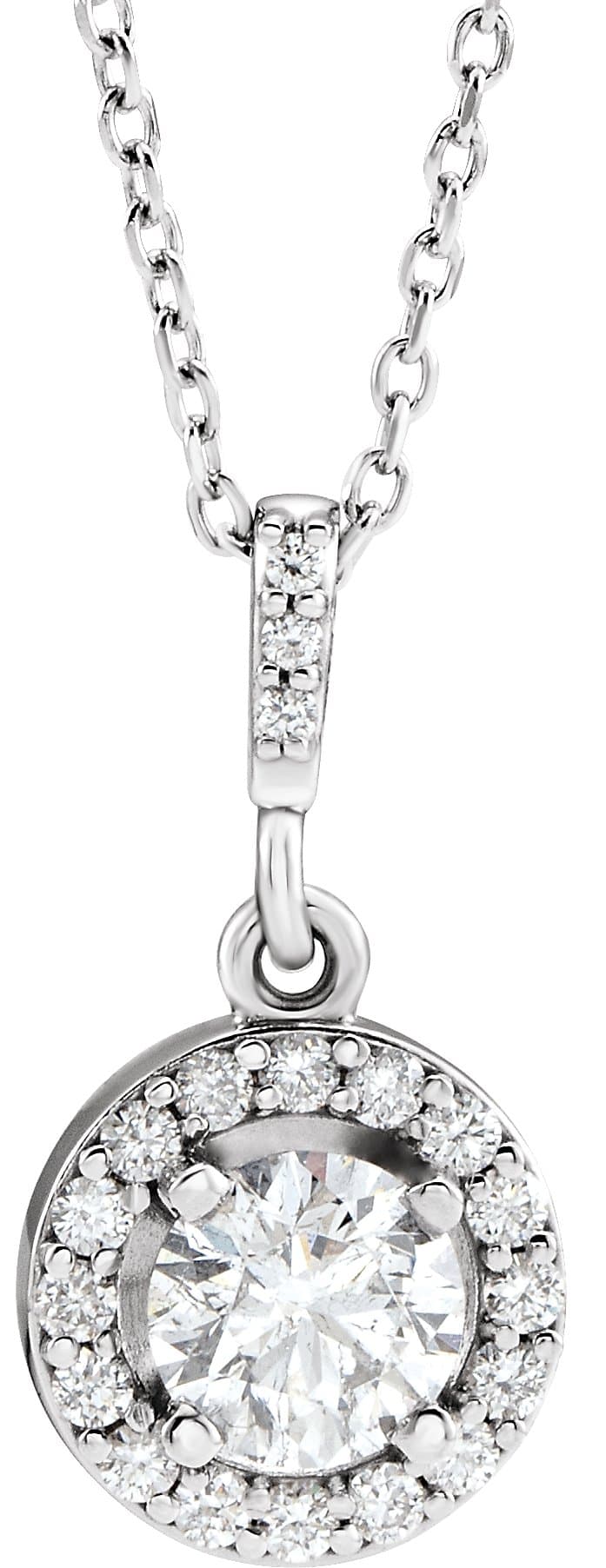 14K White 1 1/5 CTW Lab-Grown Diamond 18 Necklace