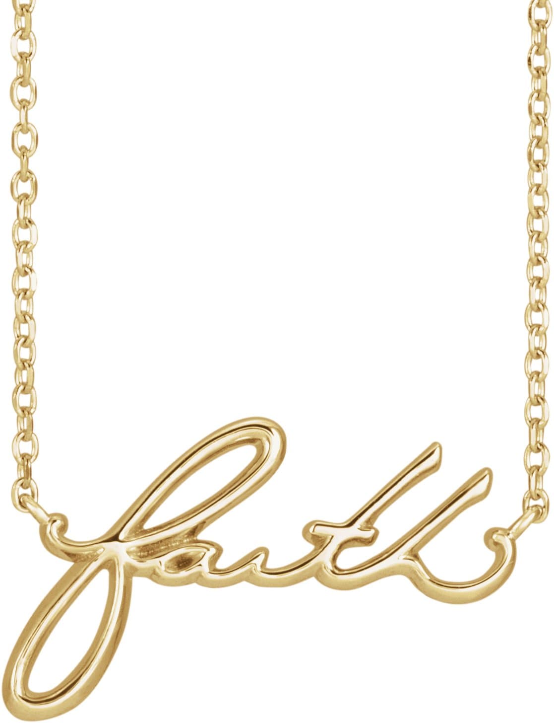 14K White Faith 18 Necklace