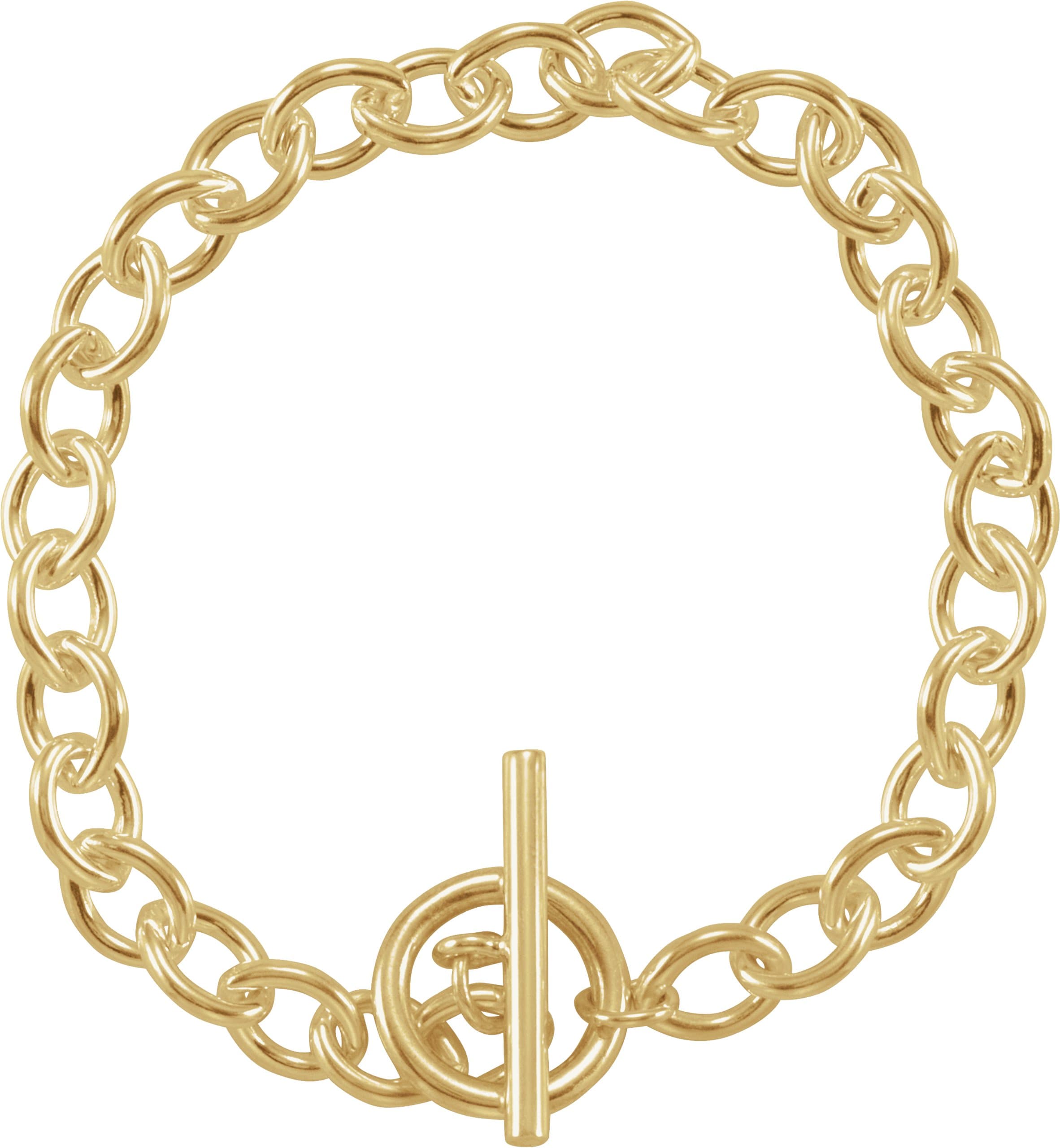 Sterling Silver 7 mm Charm Cable 8 Bracelet