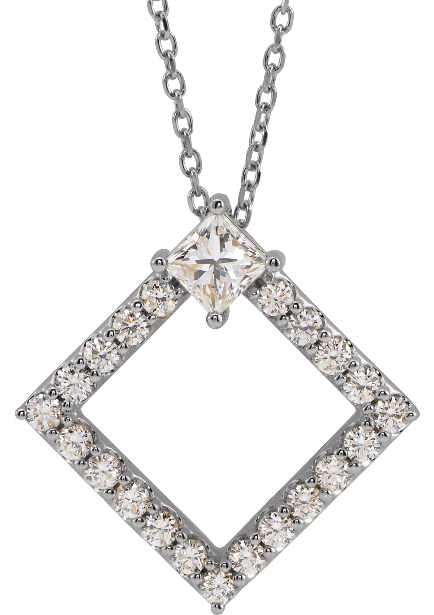Accented Geometric Necklace, view 2