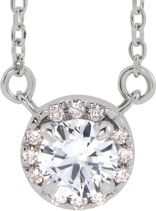 Sterling Silver 1/8 CTW Natural Diamond 16" Necklace