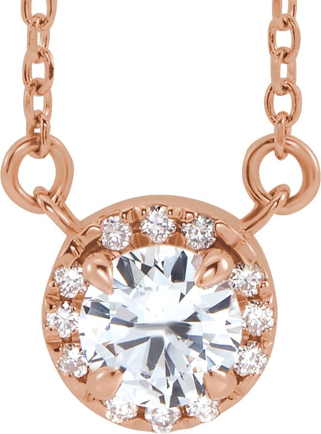 14K Rose 1 CTW Lab-Grown Diamond French-Set 16-18 Necklace