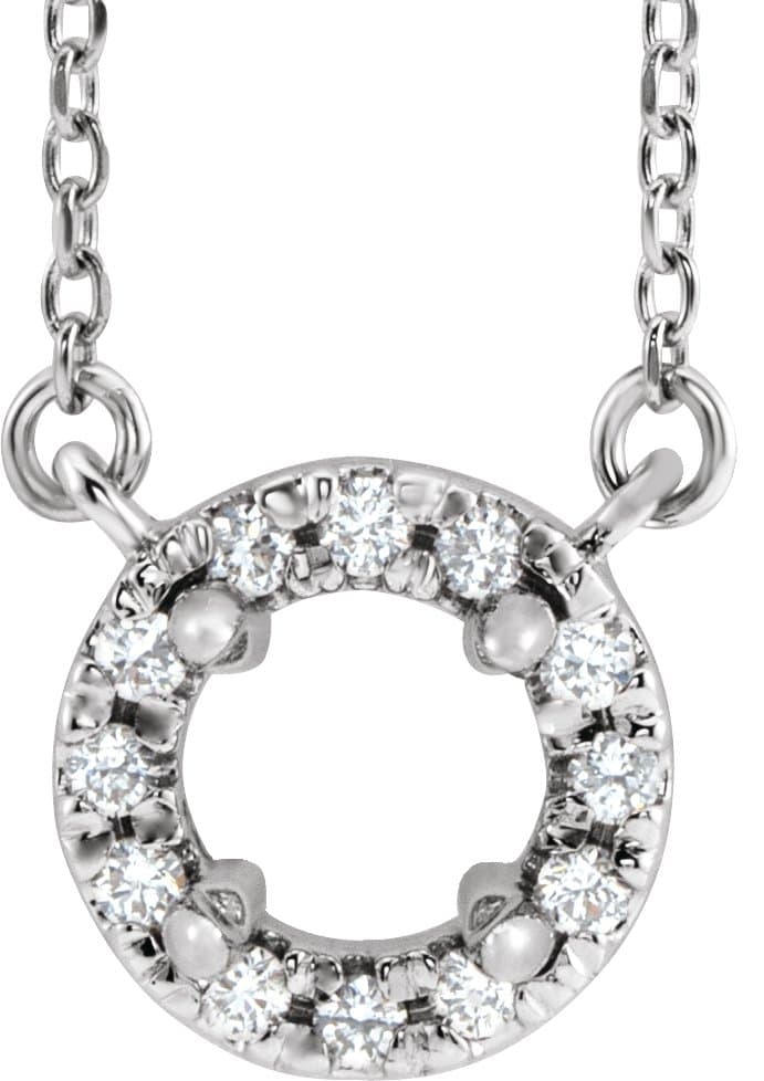 French-Set Halo-Style Necklace or Center view 1