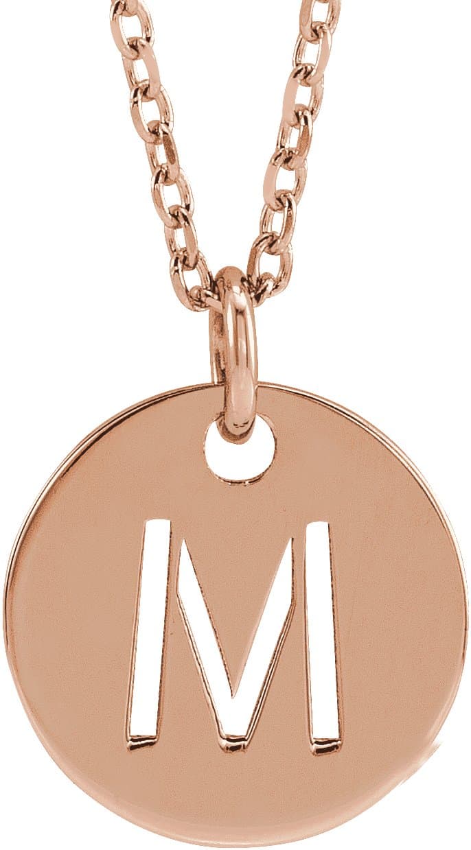 14K Rose Initial A 16-18 Necklace