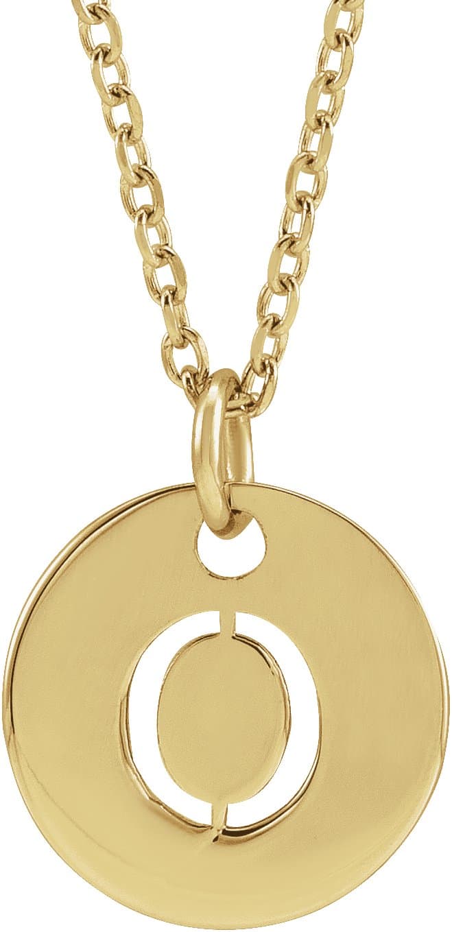 14K Rose Initial A 16-18 Necklace