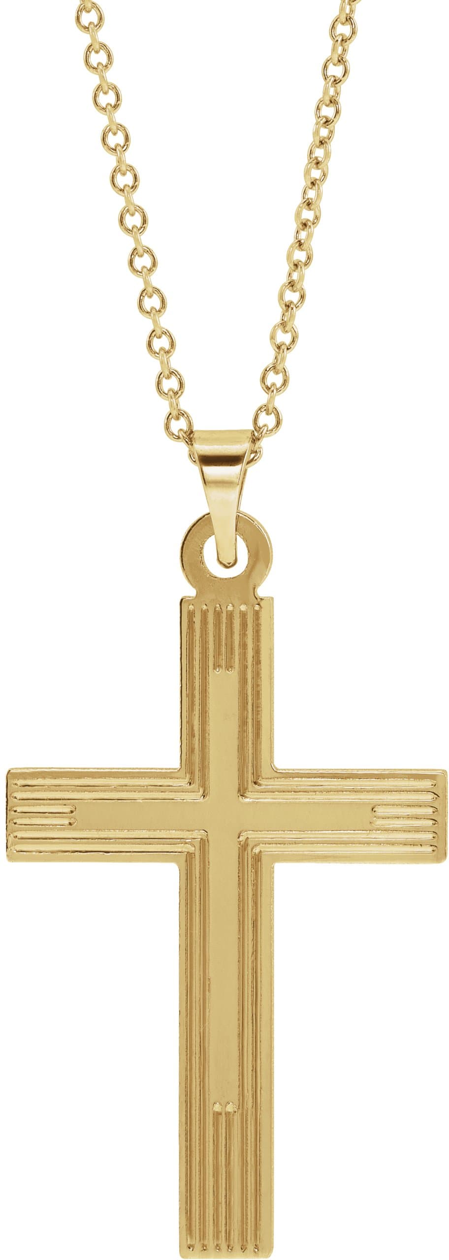 14K White Cross 18 Necklace