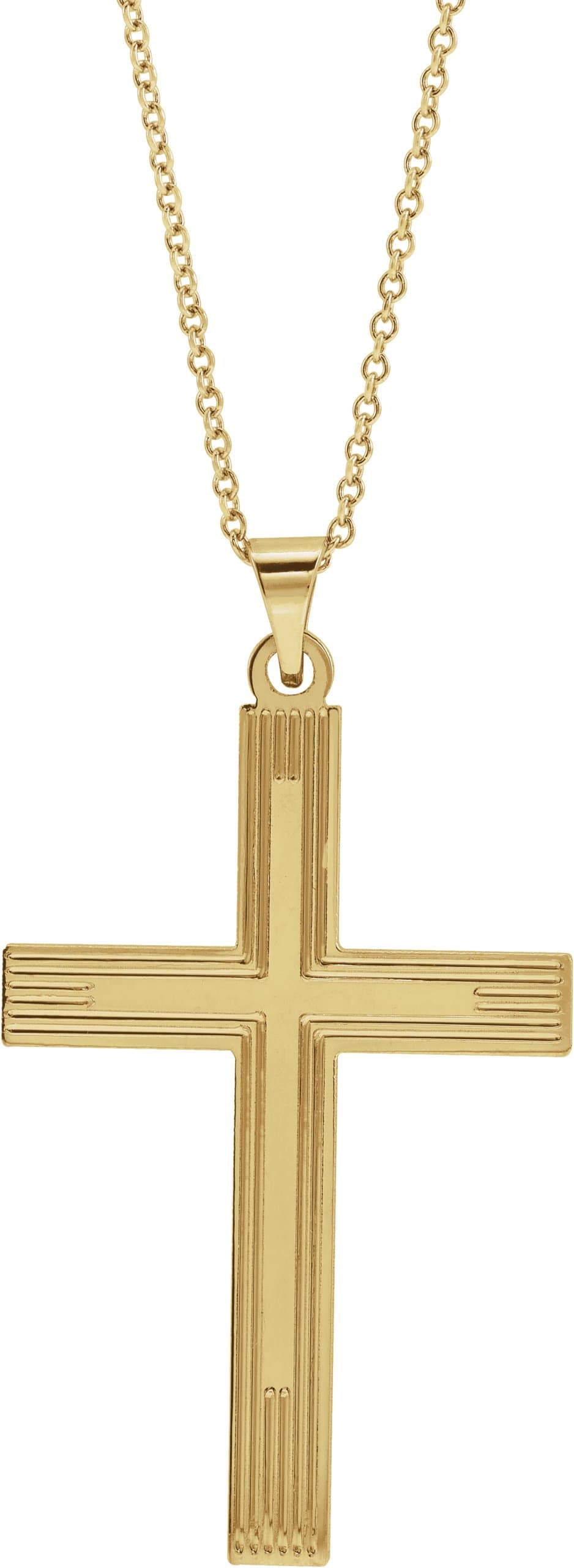 14K White Cross 18 Necklace