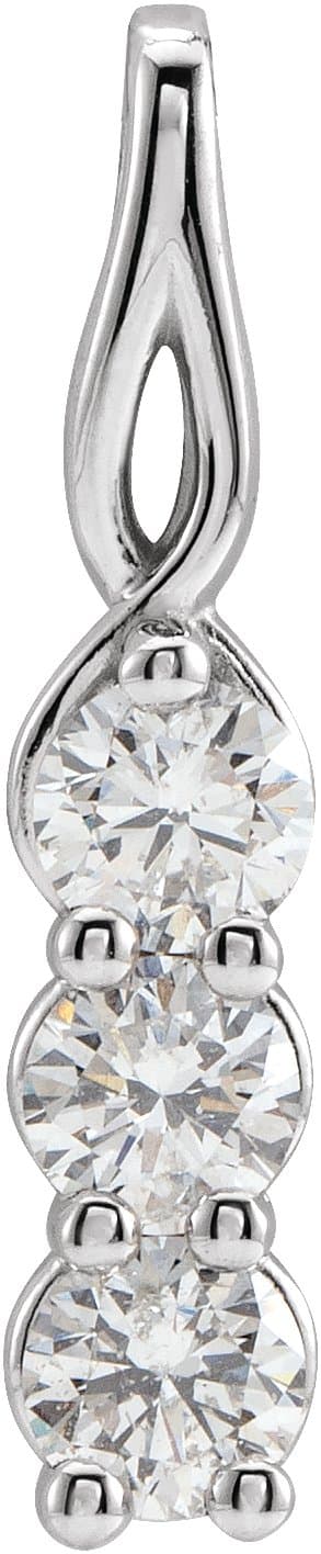 14K Rose 1 CTW Lab-Grown Diamond Three-Stone Pendant