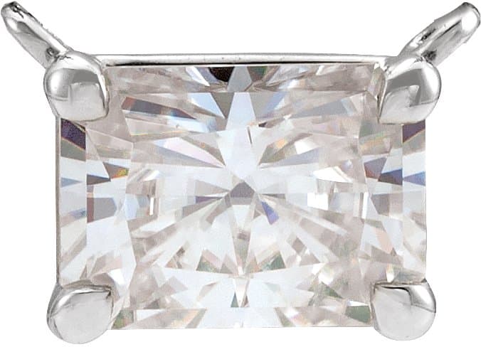 14K Rose 3/4 CTW Lab Grown Diamond Claw-Prong Necklace Center