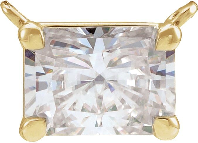 14K Rose 3/4 CTW Lab Grown Diamond Claw-Prong Necklace Center