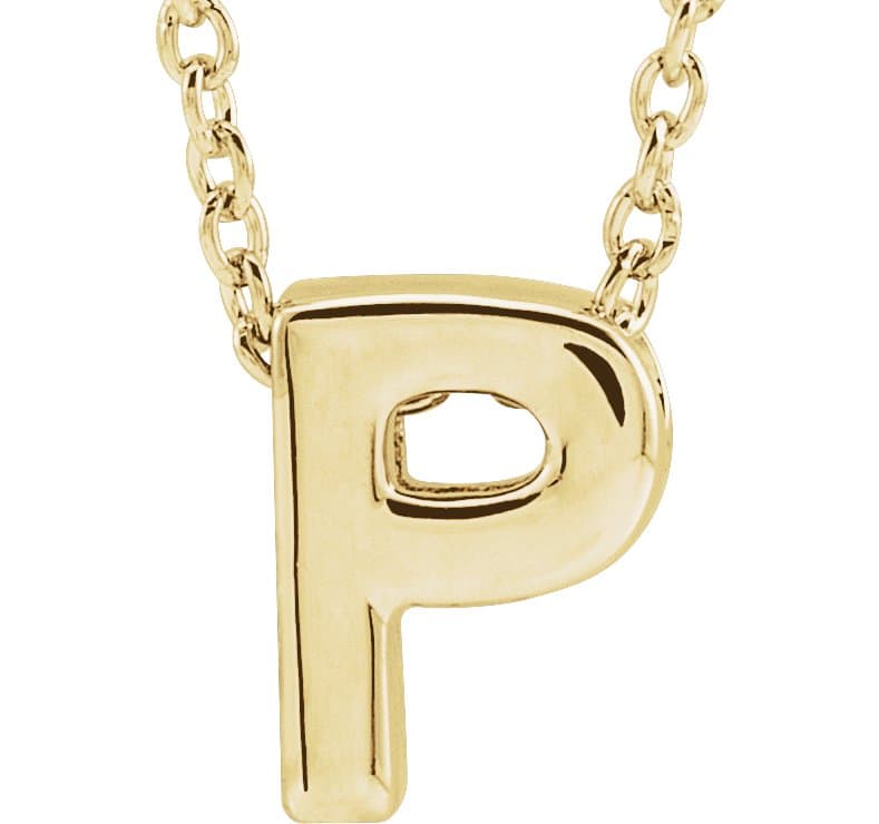 14K Rose Initial C 16-18 Necklace