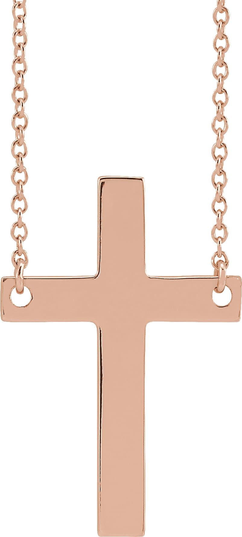 14K Rose Cross 16 Necklace