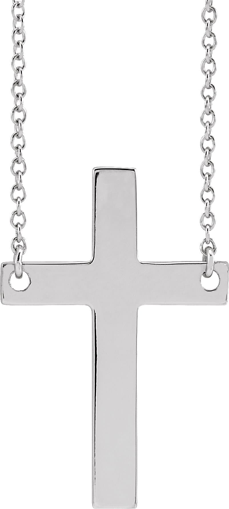 14K Rose Cross 16 Necklace
