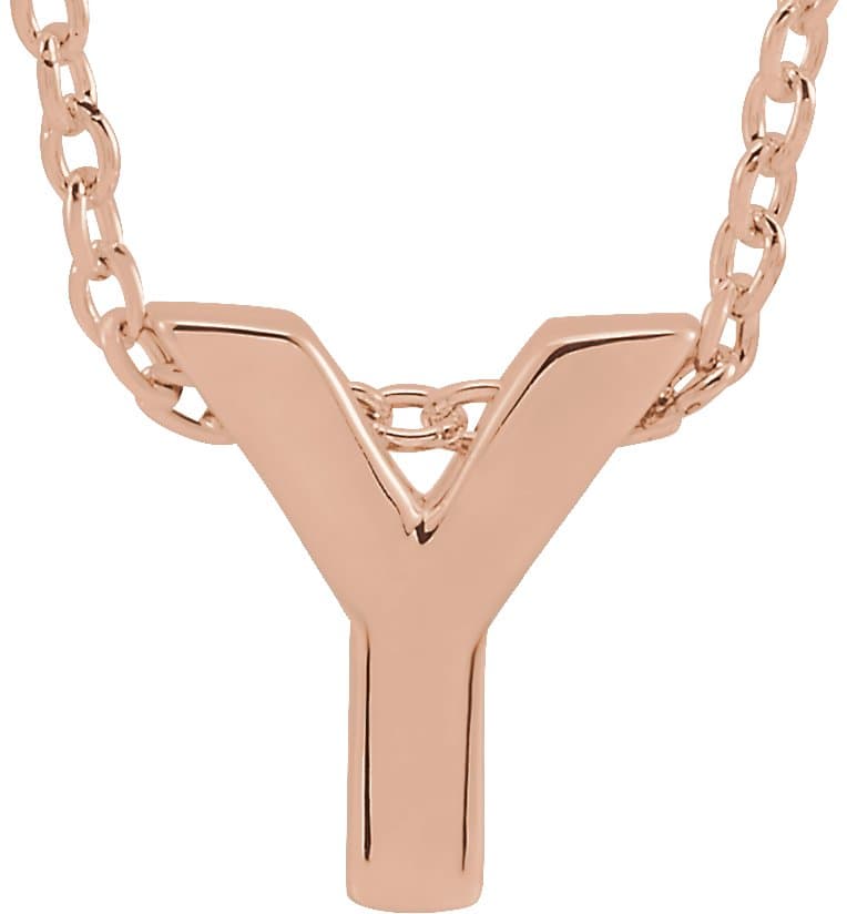 14K Rose Initial C 16-18 Necklace