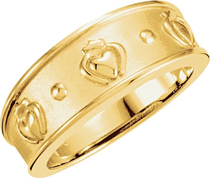 10K Rose 8.25 mm Claddagh Band Size 11