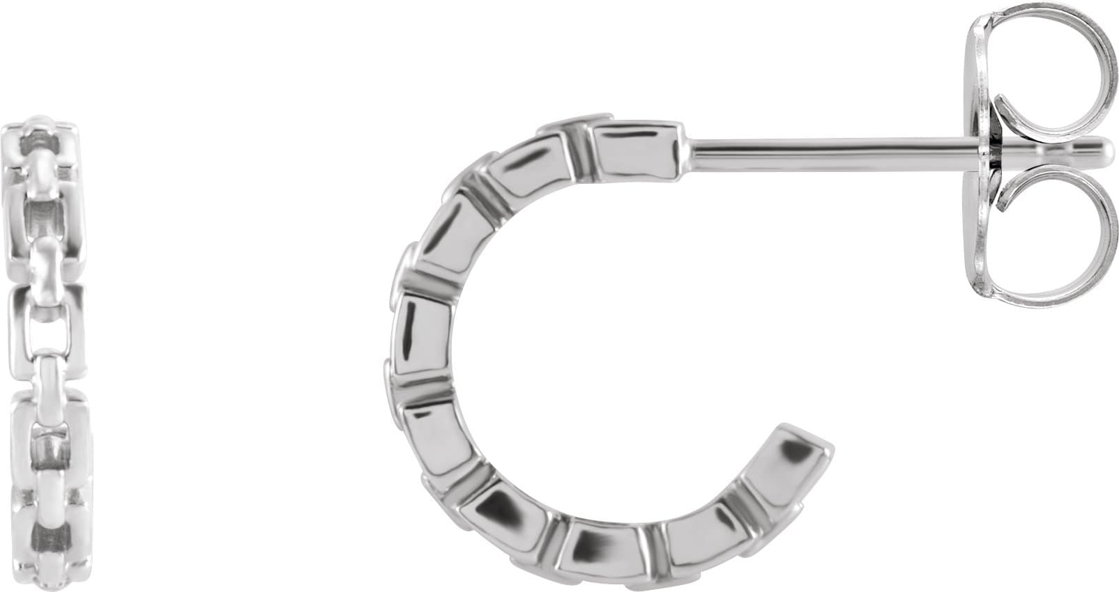 Chain Link Hoop Earrings view 1
