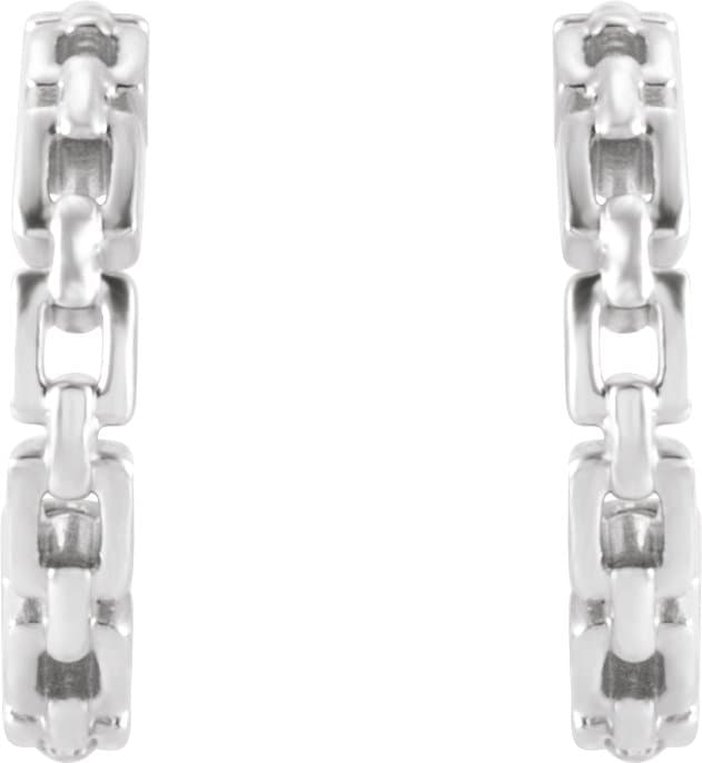 Chain Link Hoop Earrings view 2