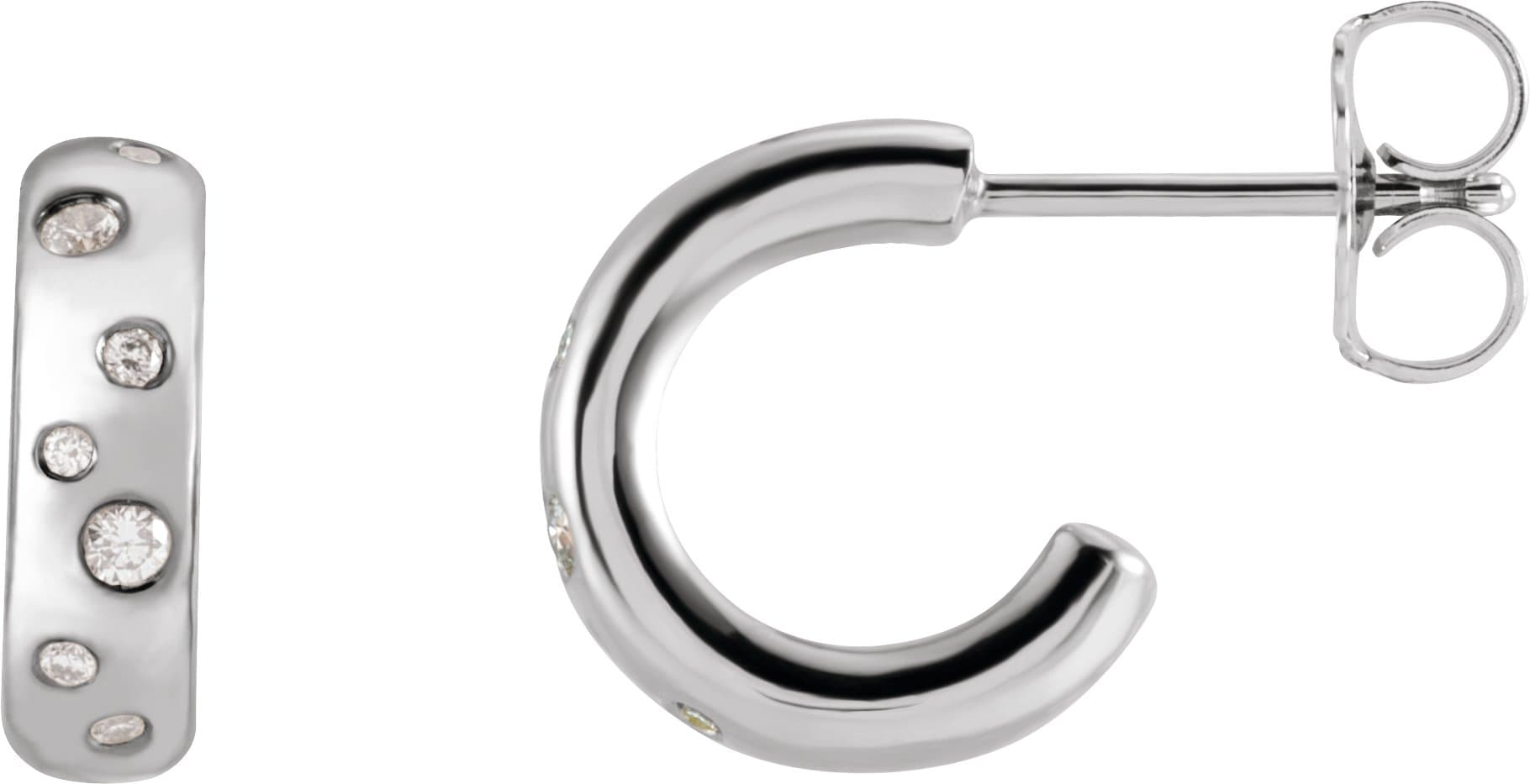 14K Rose 1/10 CTW Natural Diamond Hoop Earrings