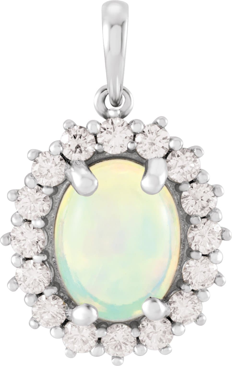 14K Rose Natural Pink Coral & 1/2 CTW Natural Diamond Halo-Style Pendant
