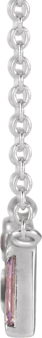 Accented Baguette Bar Necklace or Center view 2