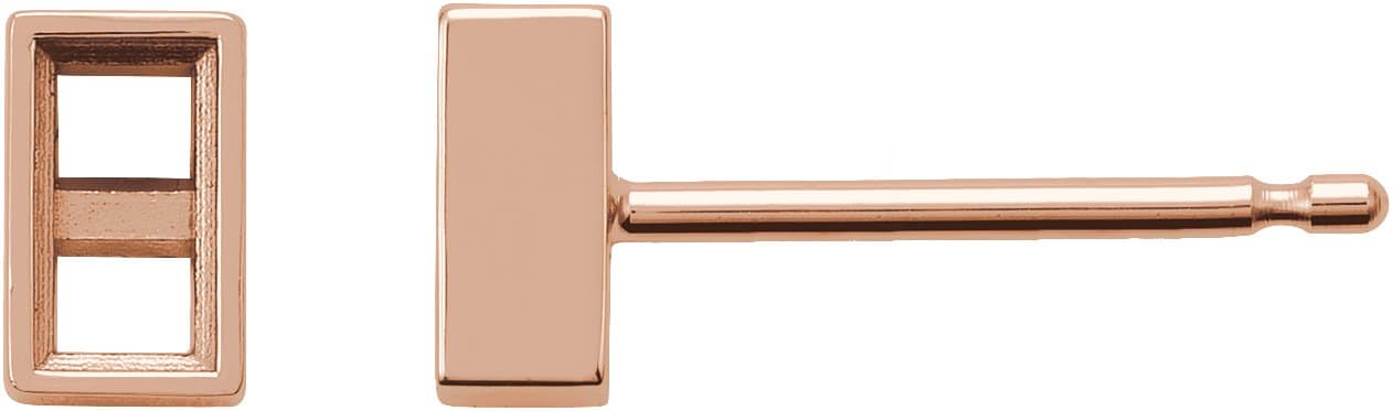14K Rose Gold .07 CTW Natural Diamond Bezel-Set Earrings