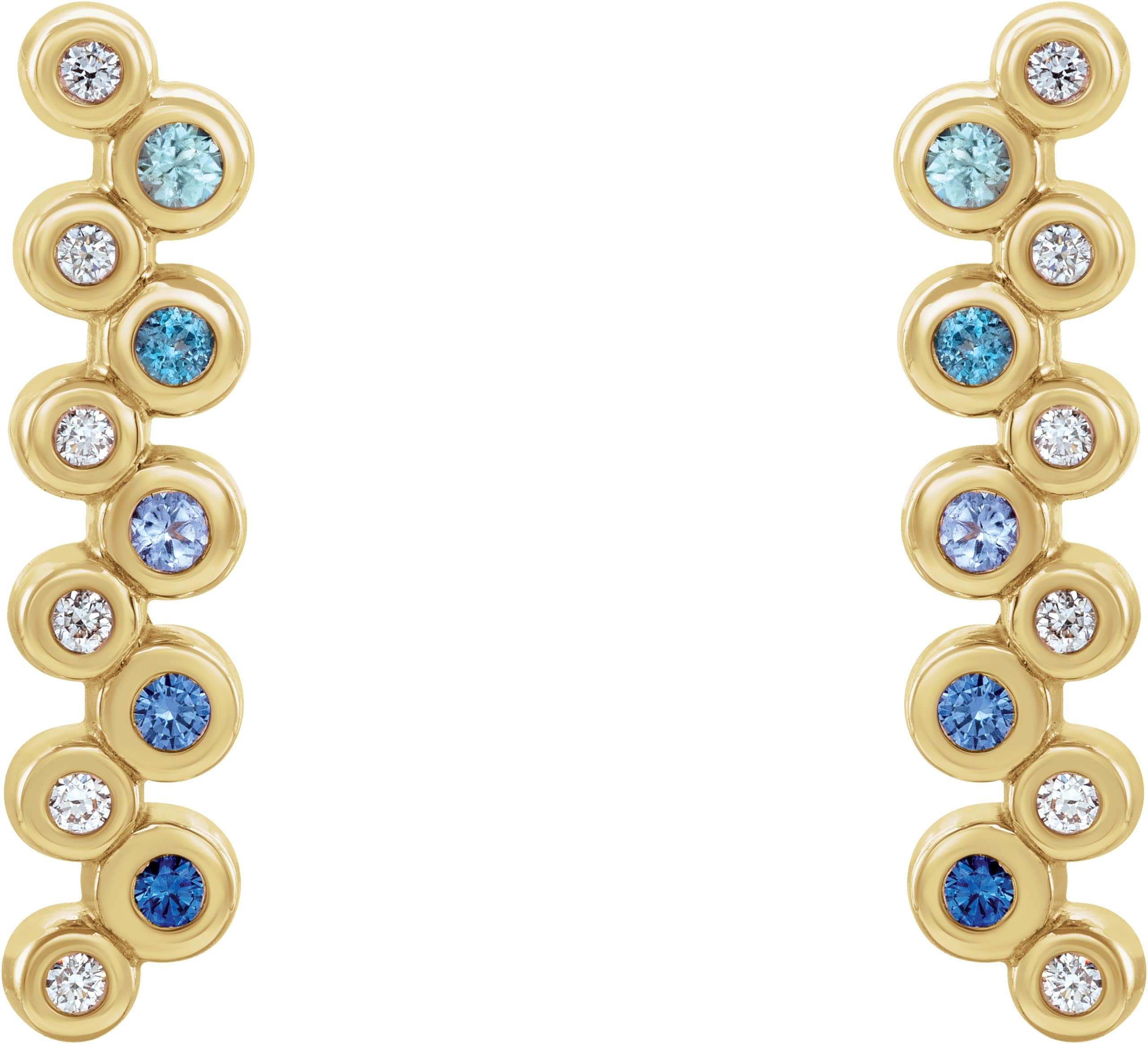 14K White 1/3 CTW Natural Diamond Bezel-Set Bar Earrings
