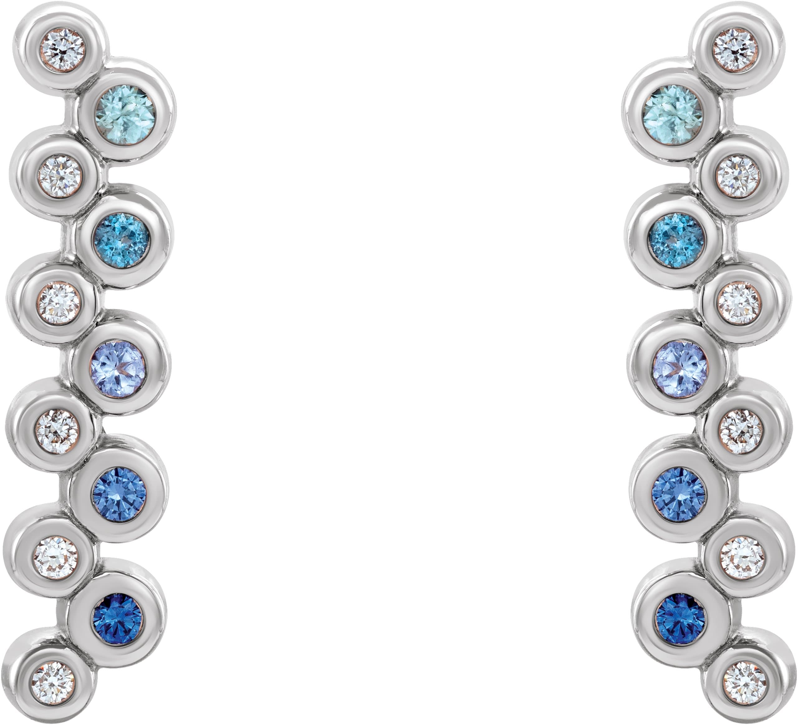 Bezel-Set Bar Earrings view 2