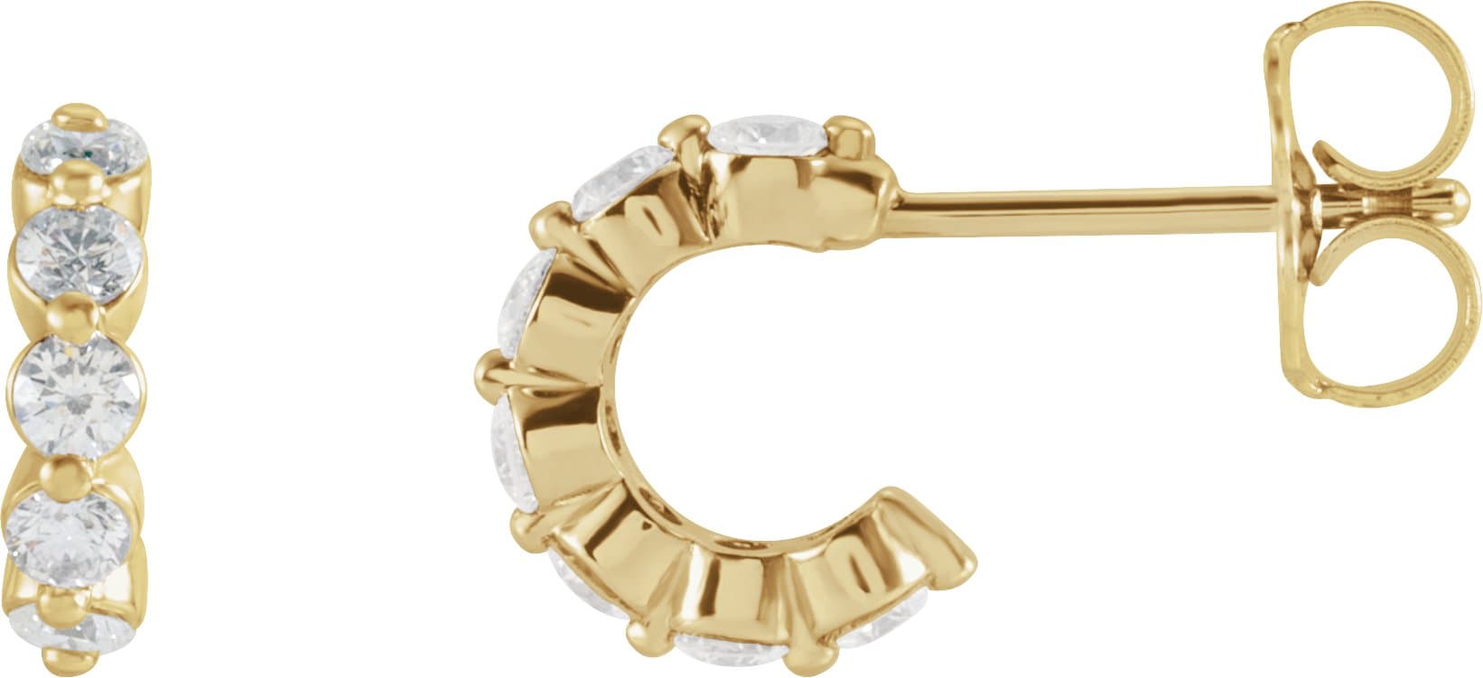 14K Rose 1 3/8 CTW Lab-Grown Diamond 16.5 mm Hoop Earrings