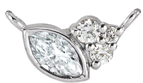 Accented Bezel-Set Necklace or Center view 3