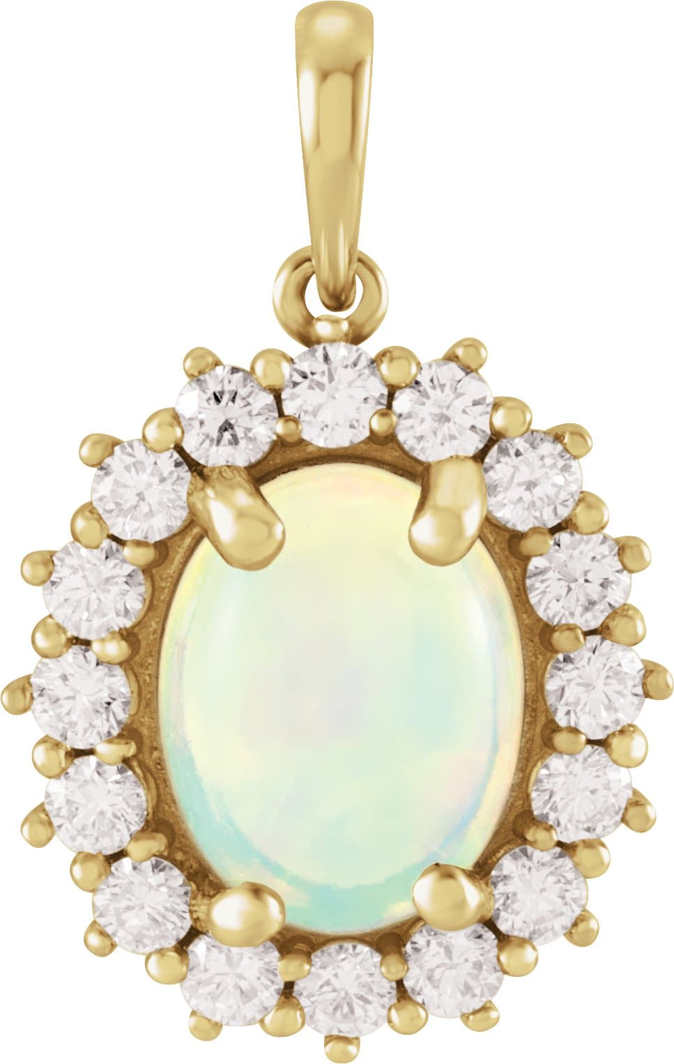 14K Rose Natural Pink Coral & 1/2 CTW Natural Diamond Halo-Style Pendant