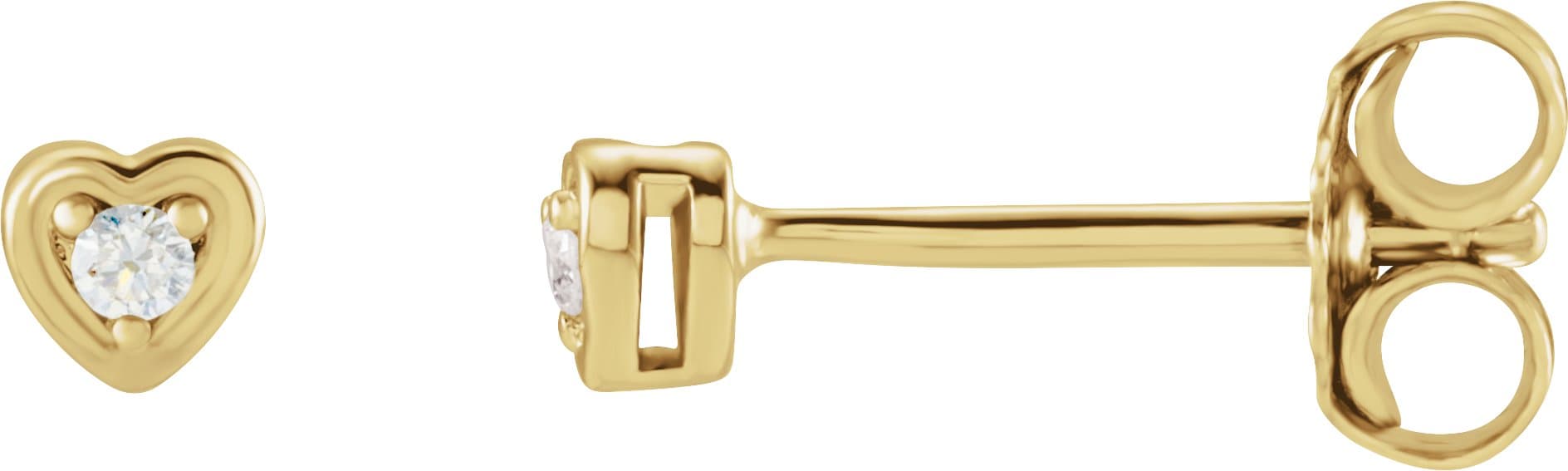 14K Rose .03 CTW Natural Diamond Youth Heart Earrings