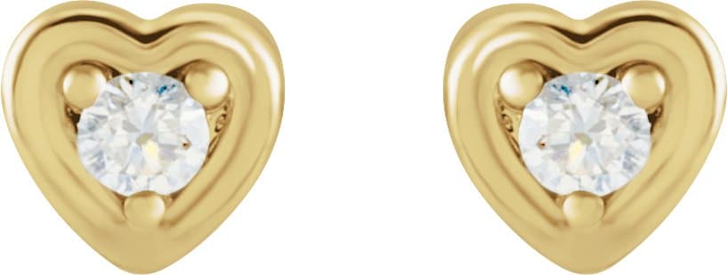 Round 3-Prong Youth Heart Earrings view 2