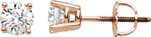 14K Rose 1 1/2 CTW Natural Diamond Stud Earrings