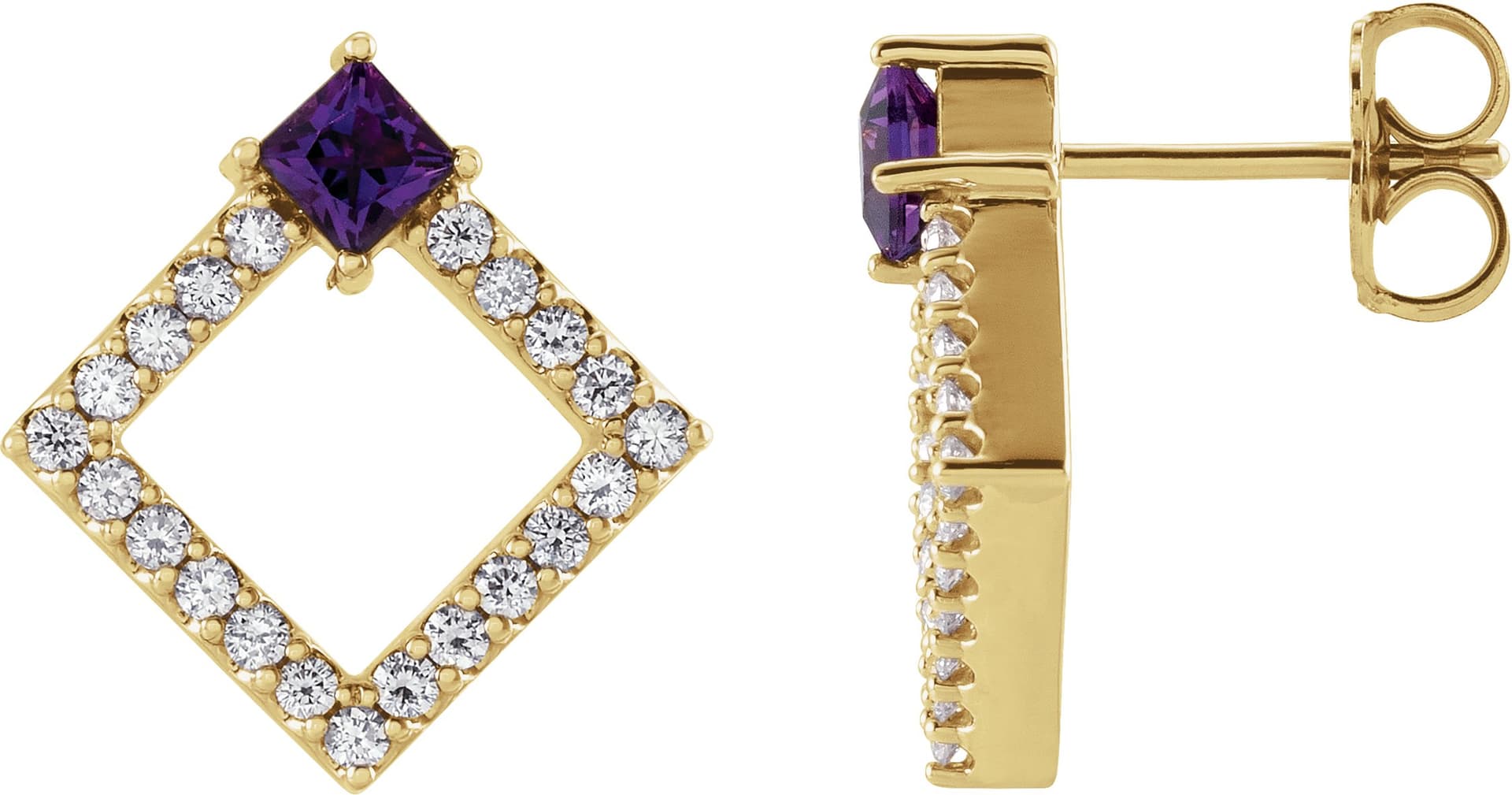14K Yellow Gold 5/8 CTW Natural Diamond Earrings           