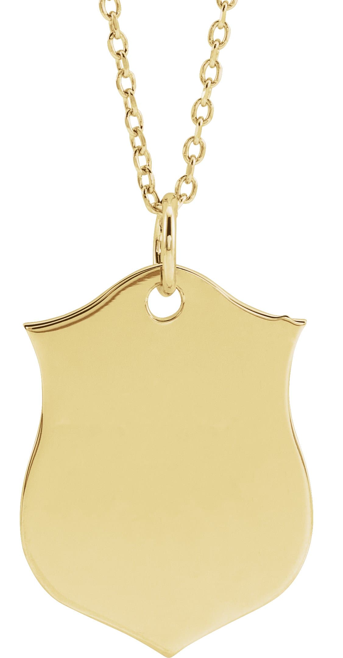 14K Rose Engravable Shield 24 Necklace