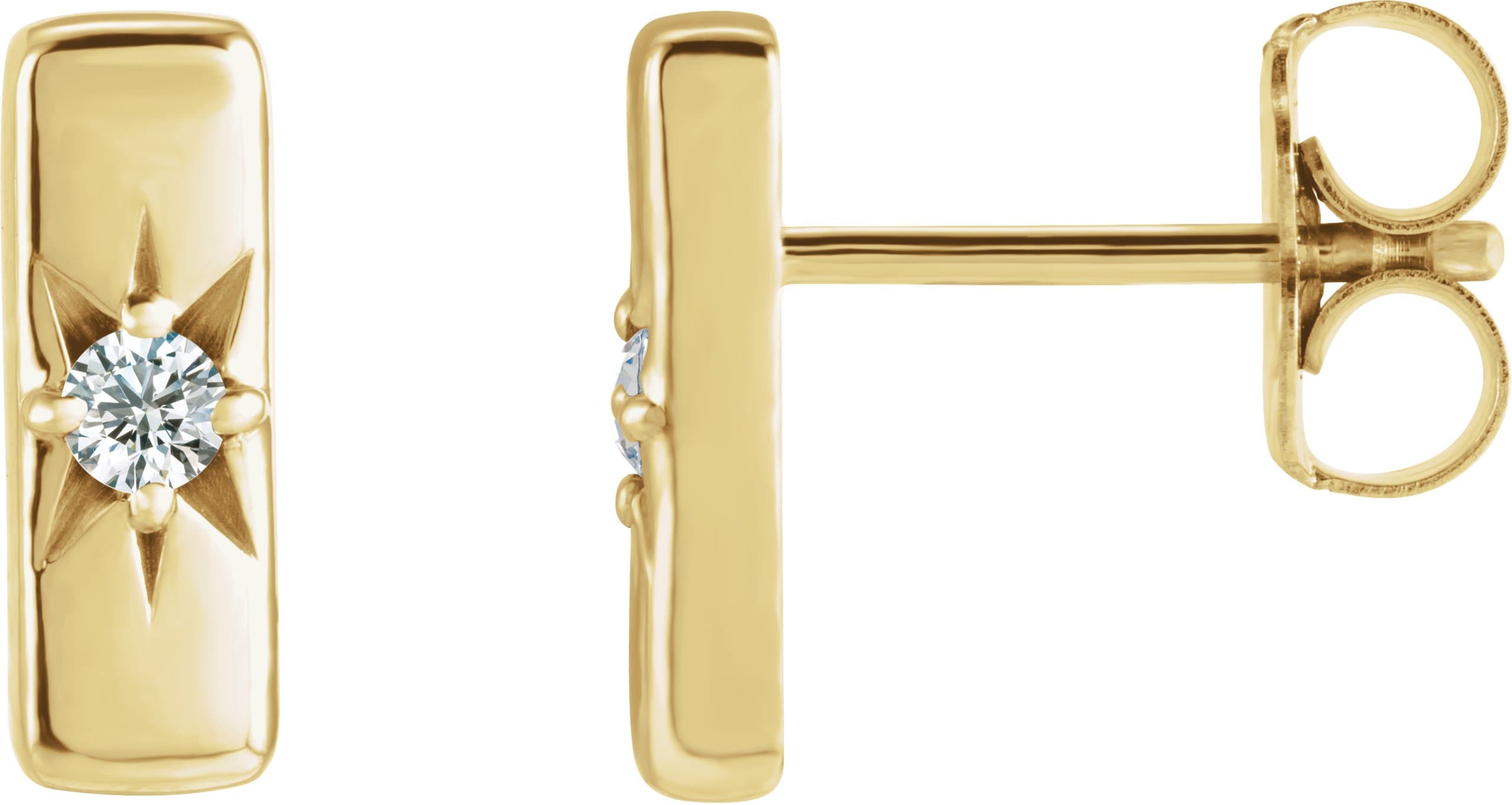14K Rose .07 CTW Lab-Grown Diamond Bar Earrings
