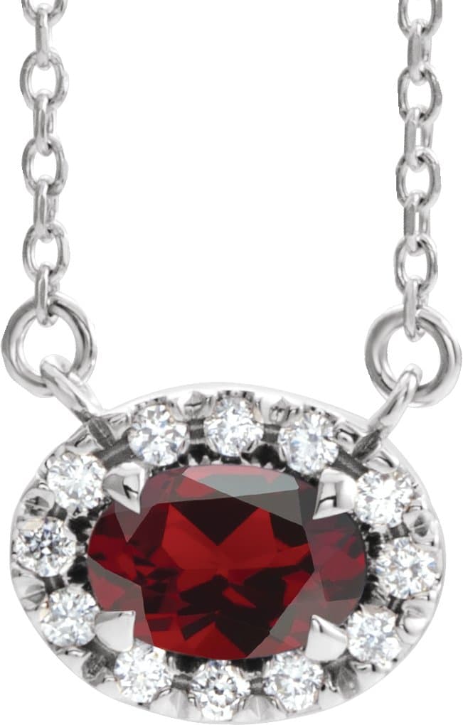 14K Rose 5x3 mm Lab-Grown Alexandrite & .05 CTW Natural Diamond 16 Necklace