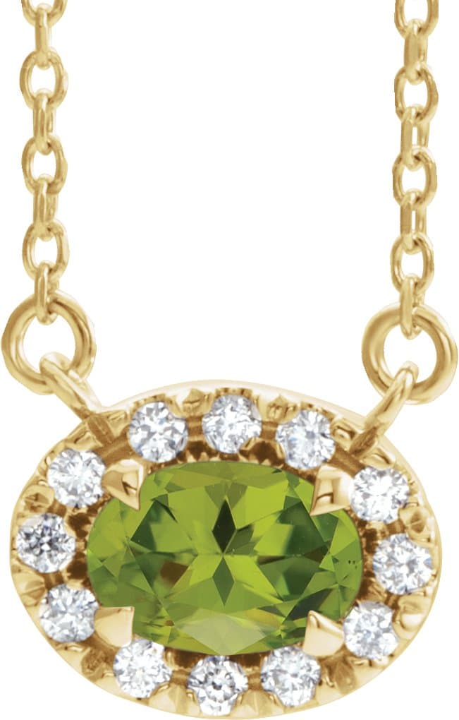 14K Rose 5x3 mm Lab-Grown Alexandrite & .05 CTW Natural Diamond 16 Necklace