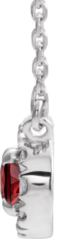 French-Set Halo-Style Necklace or Center view 2