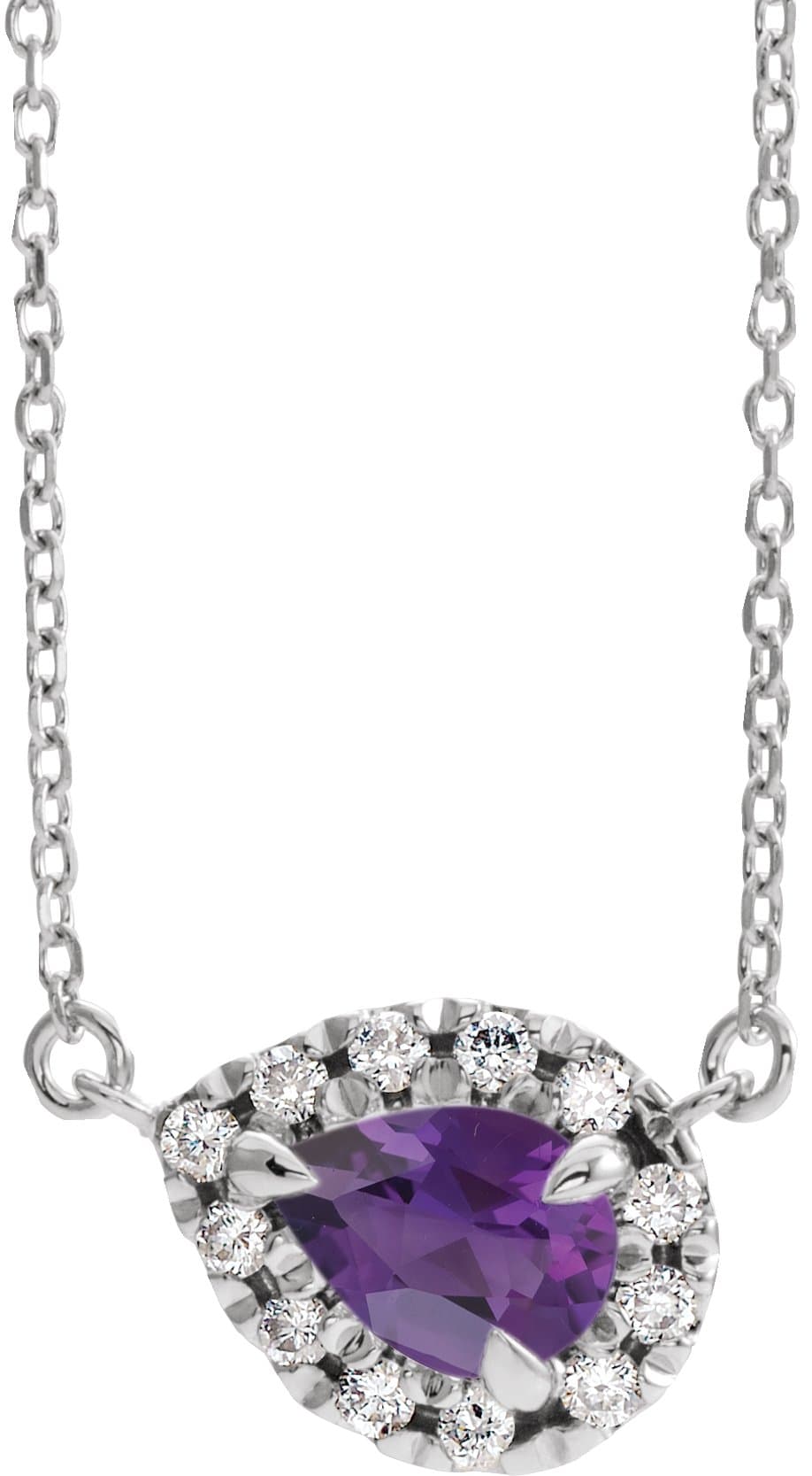 14K Rose 5x3 mm Lab-Grown Alexandrite & 1/8 CTW Natural Diamond 16 Necklace