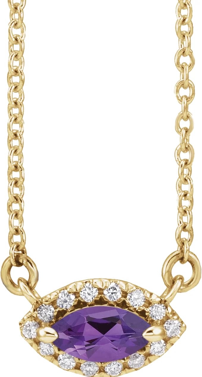 French-Set Halo-Style Necklace