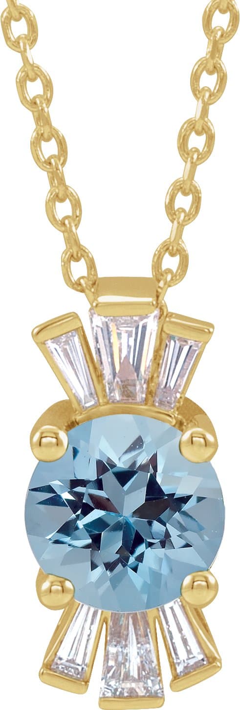 14K Rose Lab-Grown Alexandrite & 1/6 CTW Natural Diamond 16-18 Necklace