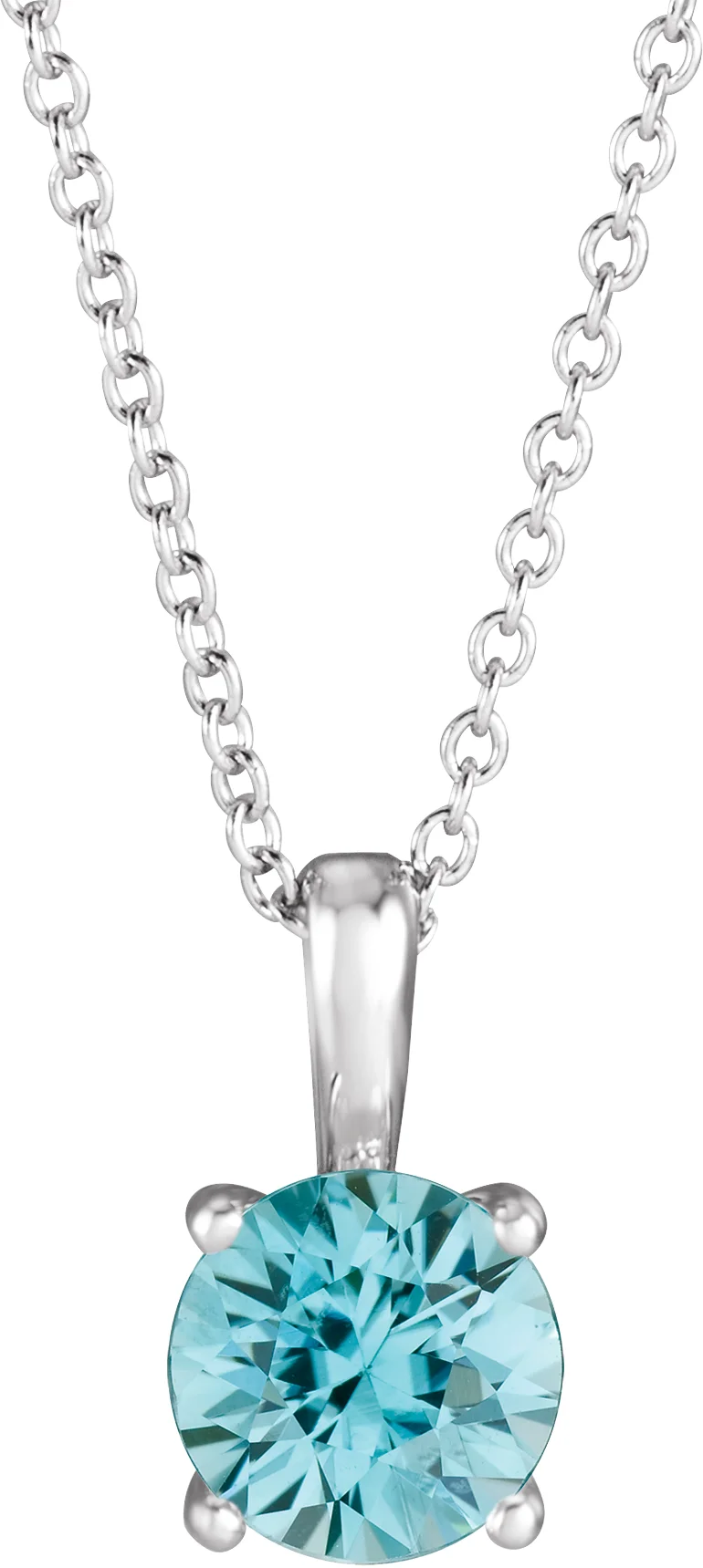 Natural Diamond Solitaire Necklace in Platinum — view 2