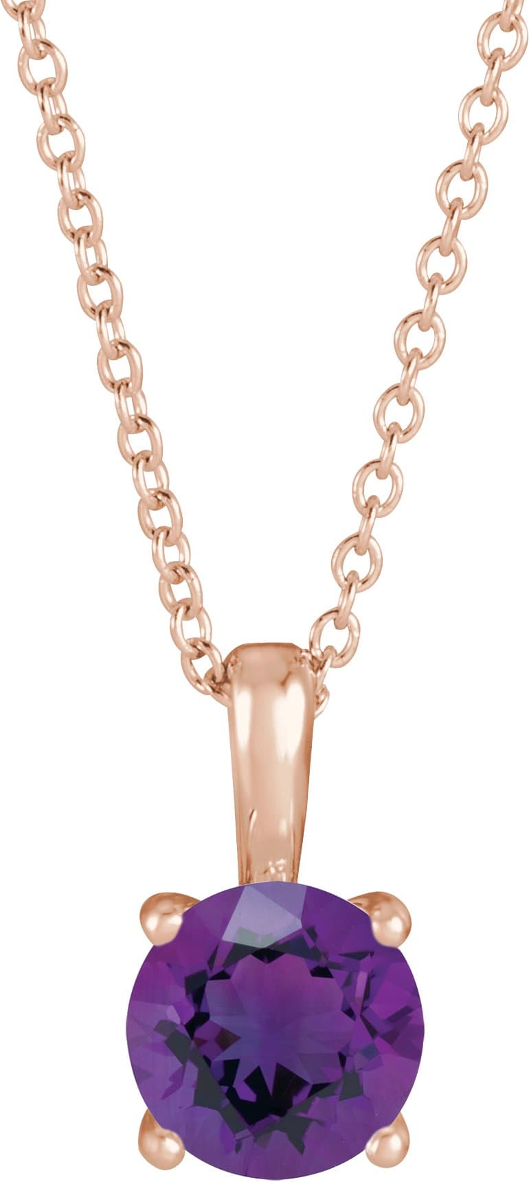 14K Rose 1/4 CT Natural Diamond 16-18 Necklace