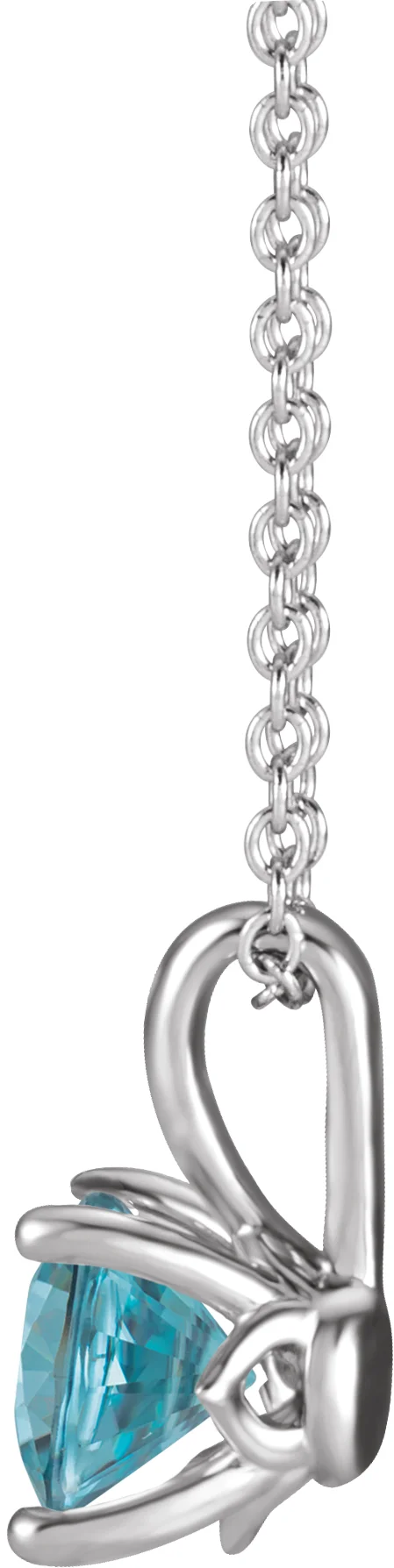 Natural Diamond Solitaire Necklace in Platinum — view 3