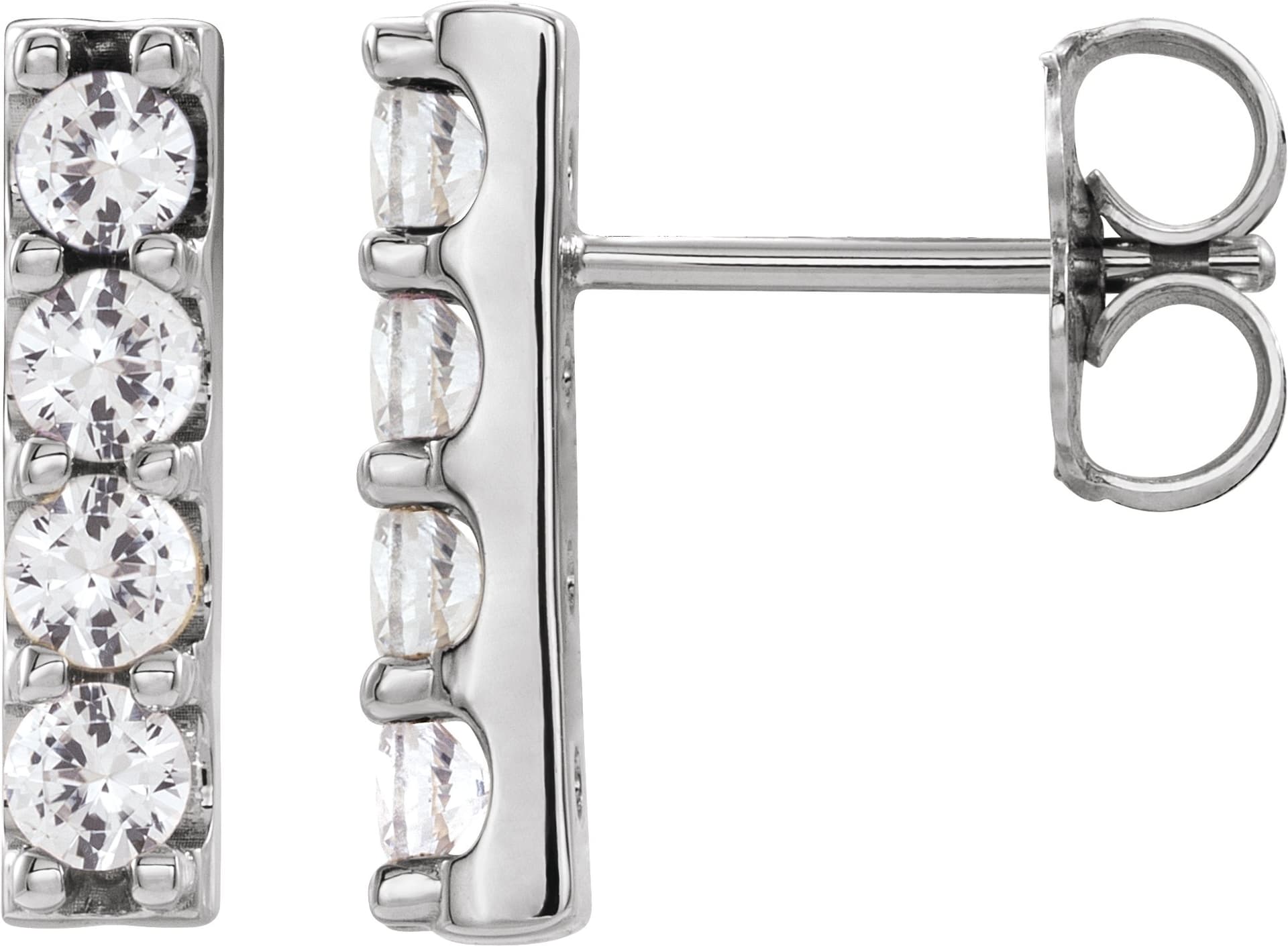 14K Rose 1/2 CTW Lab-Grown Diamond Bar Earrings