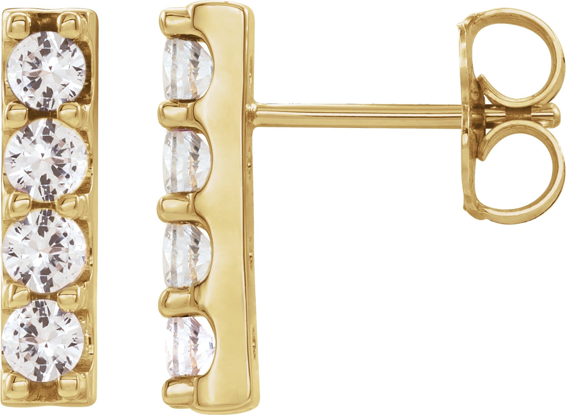 14K Rose 1/2 CTW Lab-Grown Diamond Bar Earrings