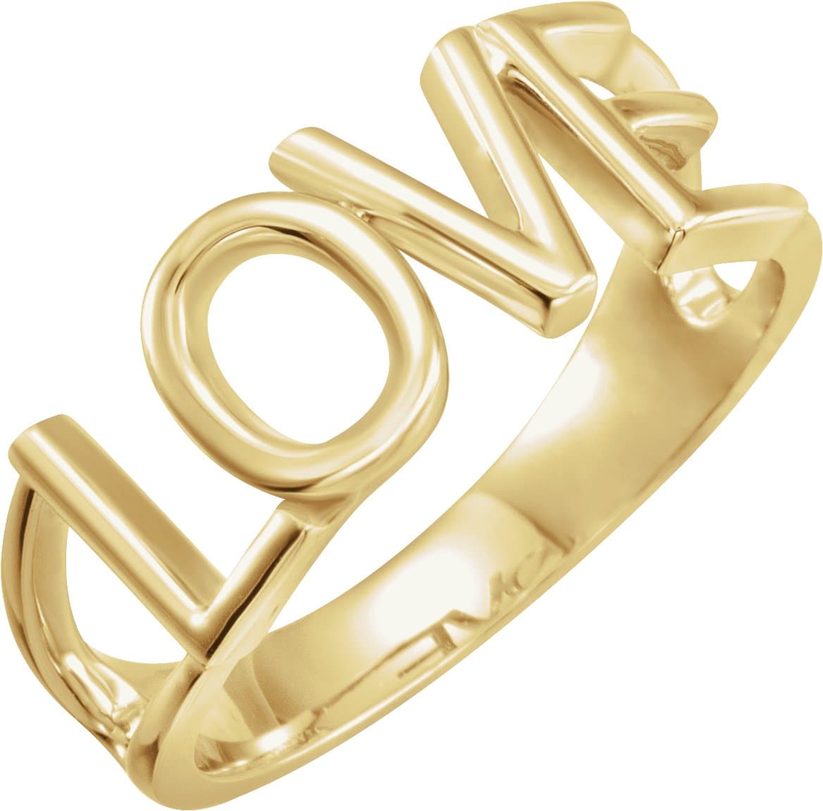 14K White Love Ring