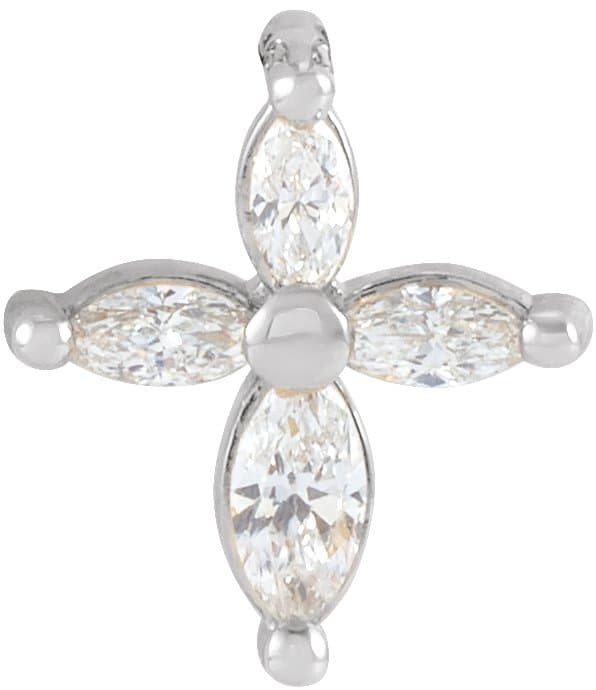 Sterling Silver 1/6 CTW Natural Diamond Cross Pendant