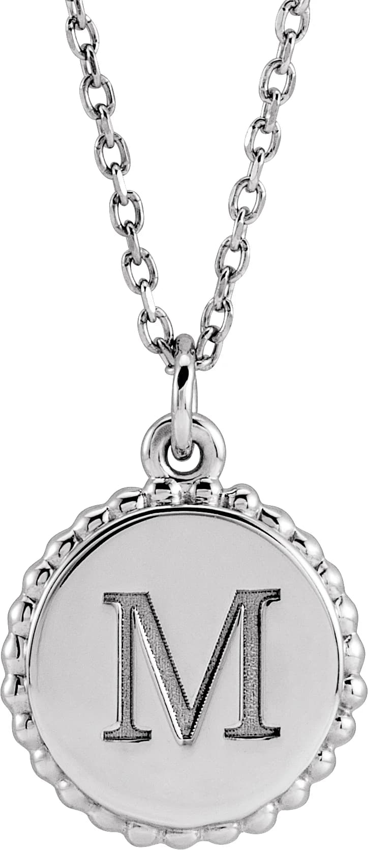 Engravable Beaded Disc Necklace, view 4